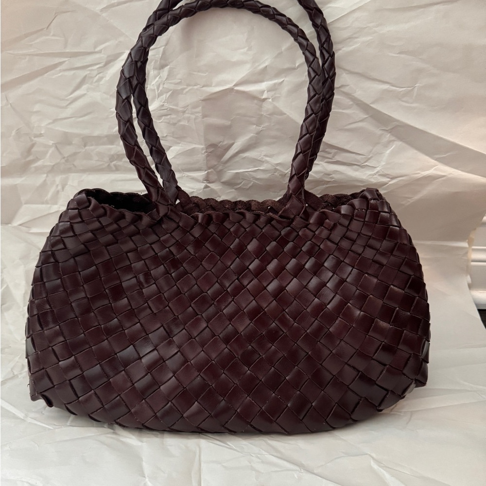 Brown Woven Tote Bag